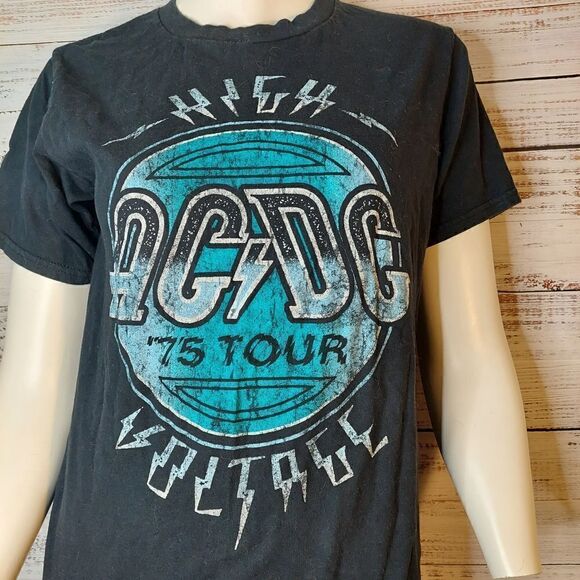 Woman's AC/DC Graphic Short Sleeve Black Tee Shirt - Picture 3 of 7